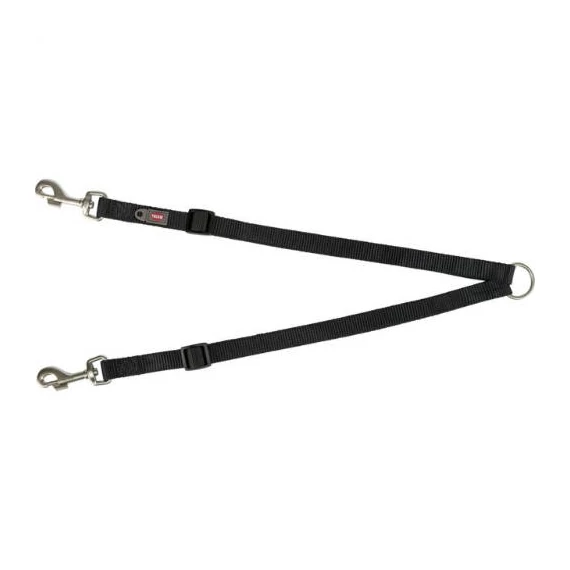 Trixie Prémium ikervezető póráz, XS-S: 40-70cm/10mm, fekete
