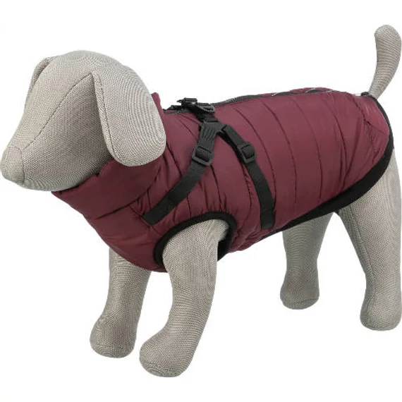 Trixie Pirou téli kabát hámmal, XS:27 cm, sangria