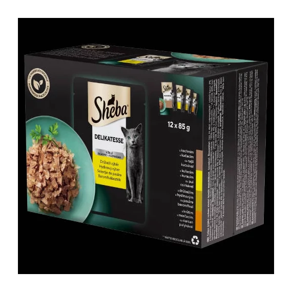 Sheba Delicacy in Jelly Adult - Alutasakos (Baromfi válogatás, zselés) macskák részére (12x85g)