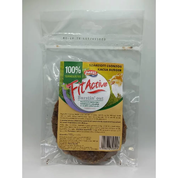 FitActive snack - jutalomfalat (szárított kacsaburger) kutyák részére (100g)