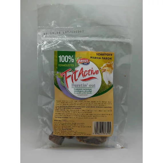 FitActive snack - jutalomfalat (szárított marhafarok) CRT kutyák részére (10*100g)