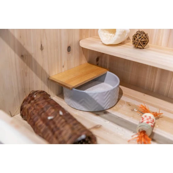 Trixie Sand Bath with platform -homok fürdető egérnek/hörcsögnek, (kerámia,fa) 20/21 cmx8cm