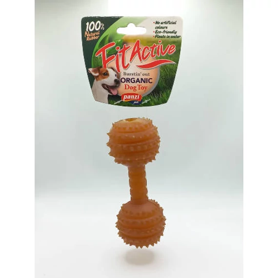 Fitactive natúr gumijáték Rugby  Dumbell M - játék kutyák részére
