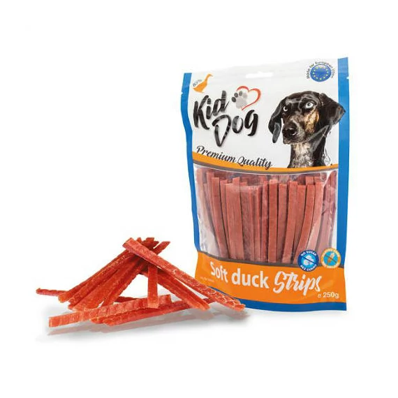 KidDog Duck Strips Soft meat - jutalomfalat (kacsahús) kutyák részére (250g)