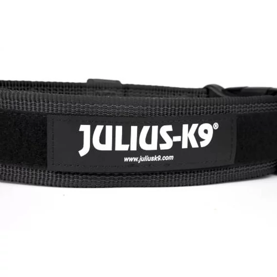 Julius K-9 ColorGray nyakörv fogóval és cserélhető felírattal, (40mm), fekete 100HA-K-2024