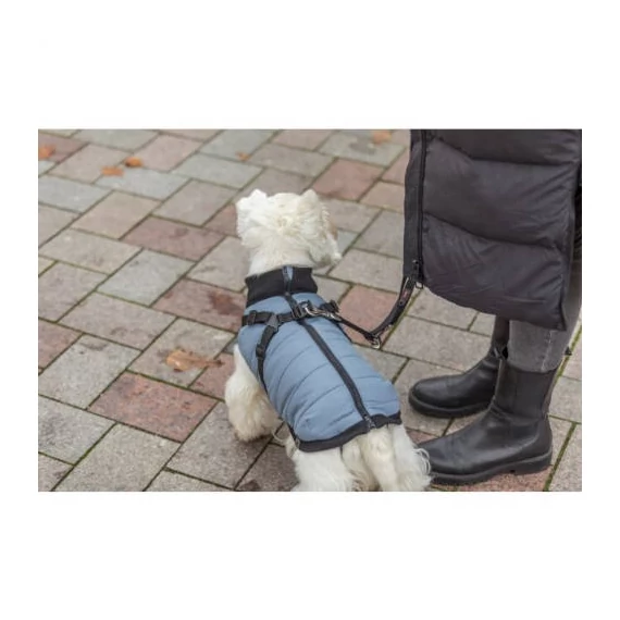 KT26.Trixie Coat Pontis with Harness - kabát hámmal (kék-szürke, vízlepergető) kutyák részére (XXS) 24cm