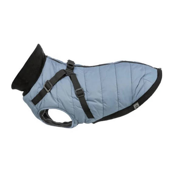 KT26.Trixie Coat Pontis with Harness - kabát hámmal (kék-szürke, vízlepergető) kutyák részére (S) 40cm