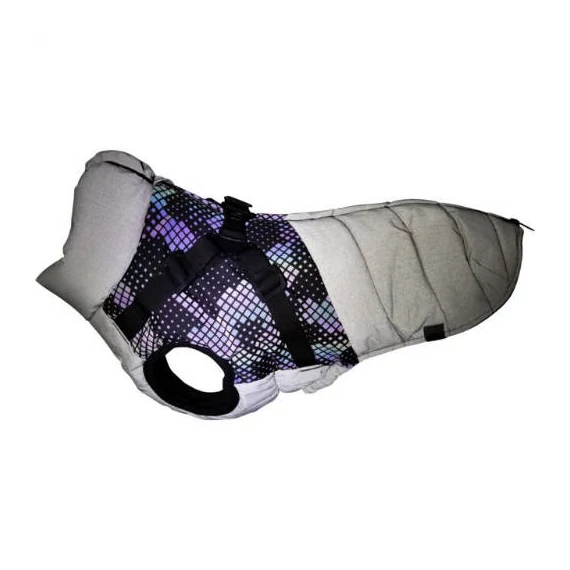 Trixie Coat Pontis with Harness - kabát hámmal (szürke, vízlepergető) kutyák részére (S) 36cm