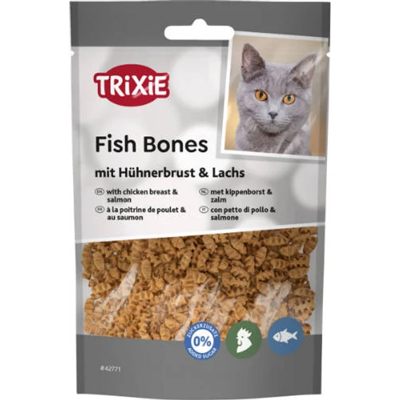 Trixie Fish bones with chicken breast  salmon - jutalomfalat (lazac, csirkemell) macskák részére (50g)