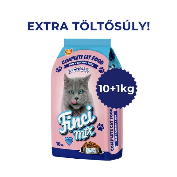 Finci-Mix Adult (baromfi,hal,marha) - Száraztáp felnőtt macskák részére (10+1kg)