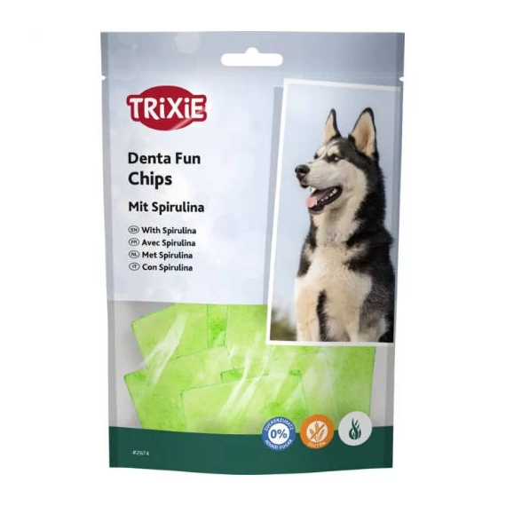Trixie Denta Fun Spirulina Chewing Chips - jutalomfalat (rágó chips spirulina) kutyák részére (50g)