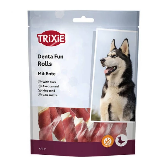 Trixie Denta Fun Mini Duck Chewing Rolls - jutalomfalat (kacsás) kutyák részére (6cm/120g)