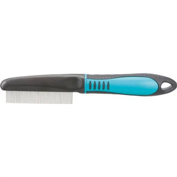 Trixie Comb, fine teeth - bontófésű sűrű fogazattal (türkizkék,fekete) kutyák részére (22cm)