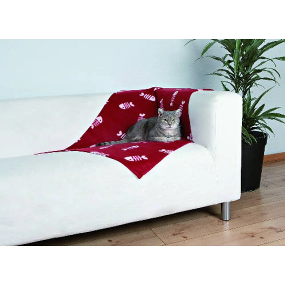 Trixie Beany Blanket - takaró (bordó/mintás) macskák részére (100x70cm)