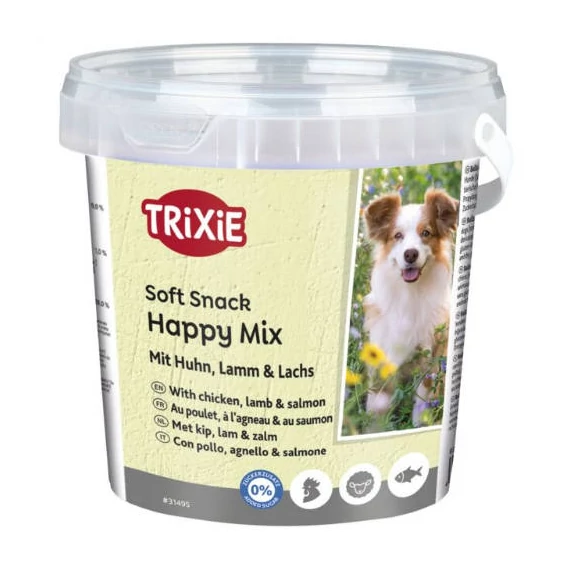 Trixie Soft Snack Happy Mix - jutalomfalat (csirke,bárány,lazac) kutyák részére (500g)