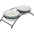 Trixie Bowl Set - kerámia tál (piros,mintás) fém állványban macskák részére (2x0,3l /Ø12cm)